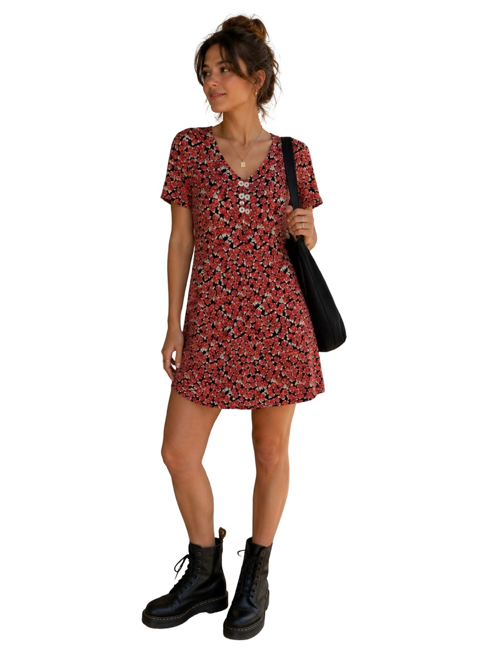 VTN 90s CDC petites red floral grunge babydoll mini skater dress indie sleaze 6